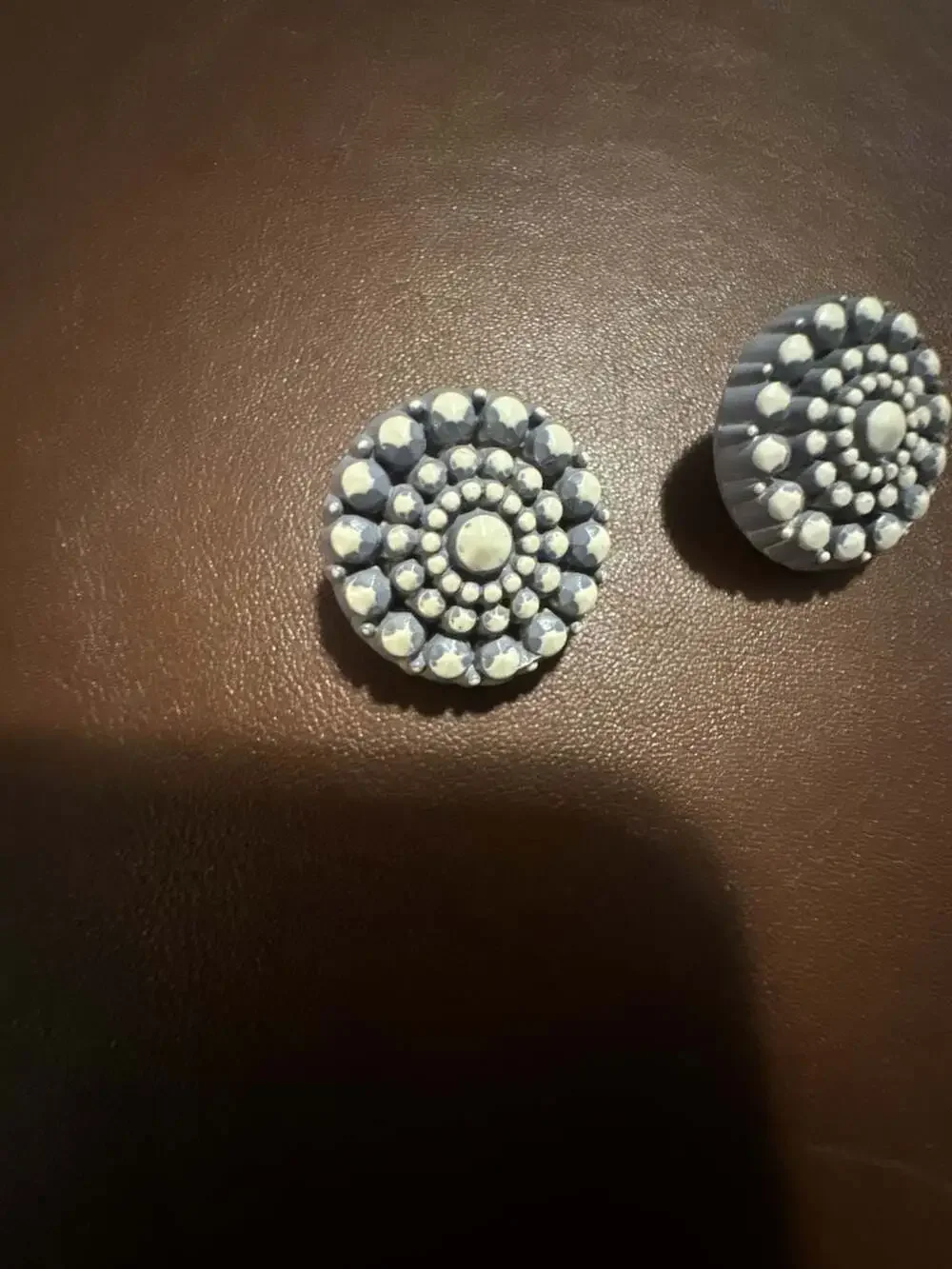 Vintage Domed Blue and White Shank Buttons